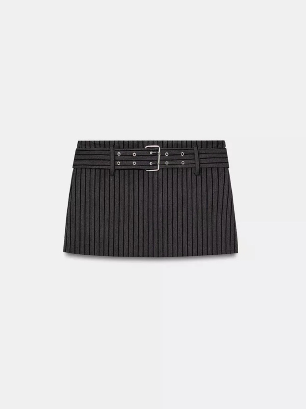 ZARA Pinstripe belted Mini Skirt Skort